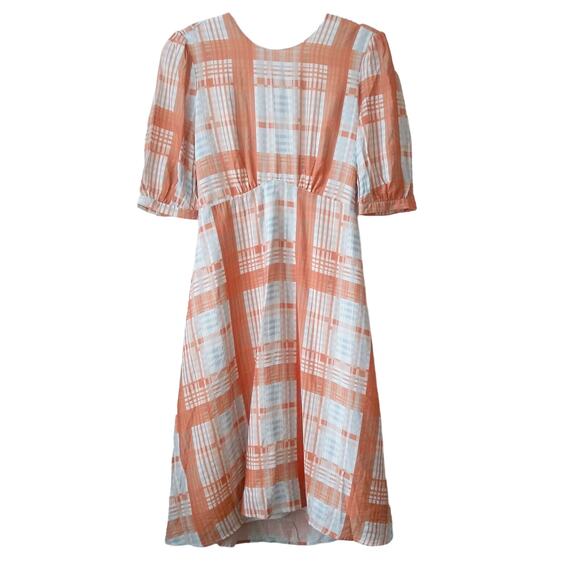 NEW Lost Ink US 4 UK 8 Dress Spring Plaid Backless Prairie Cottage Lightweight - Picture 1 of 16